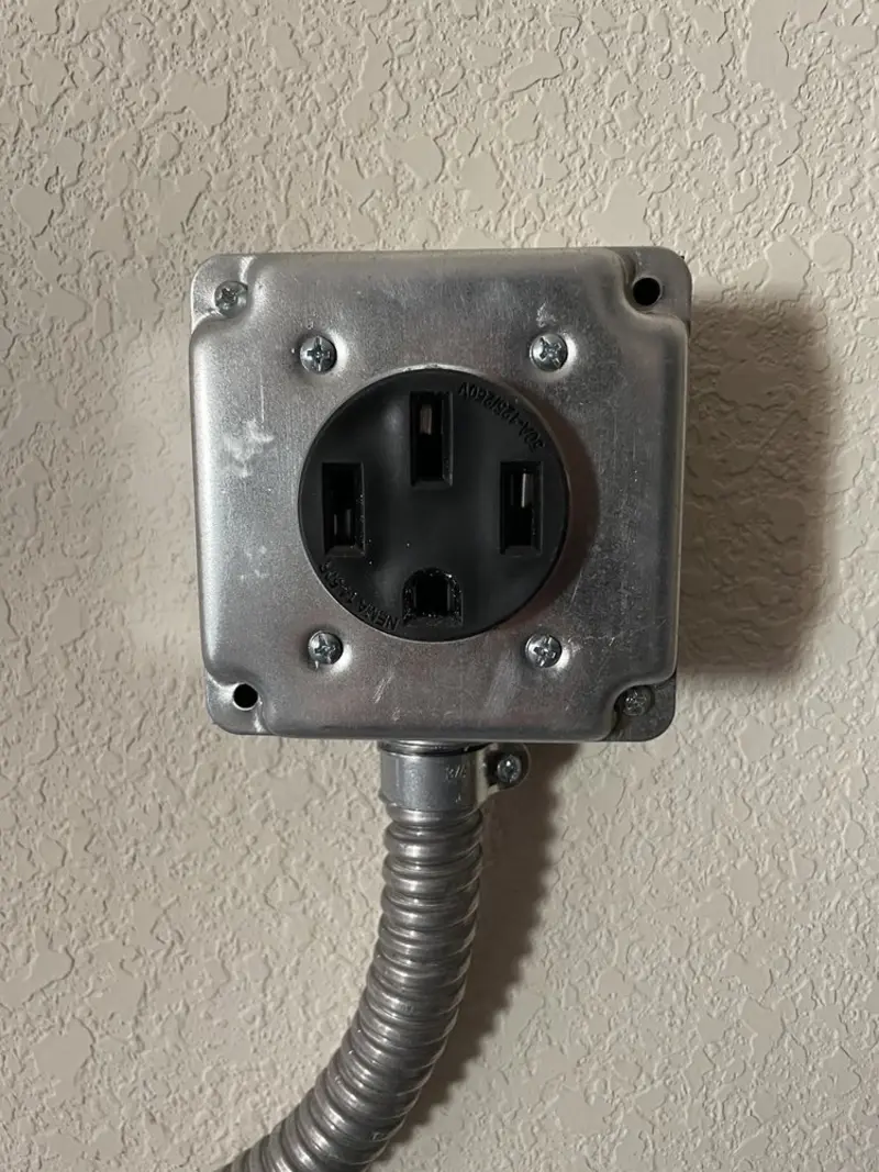 NEMA 14-50 outlet installed for Electrical Panel Upgrade in Bulverde